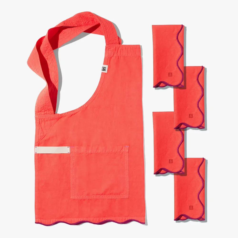 Clearance Smock Apron & Napkin Set Linens